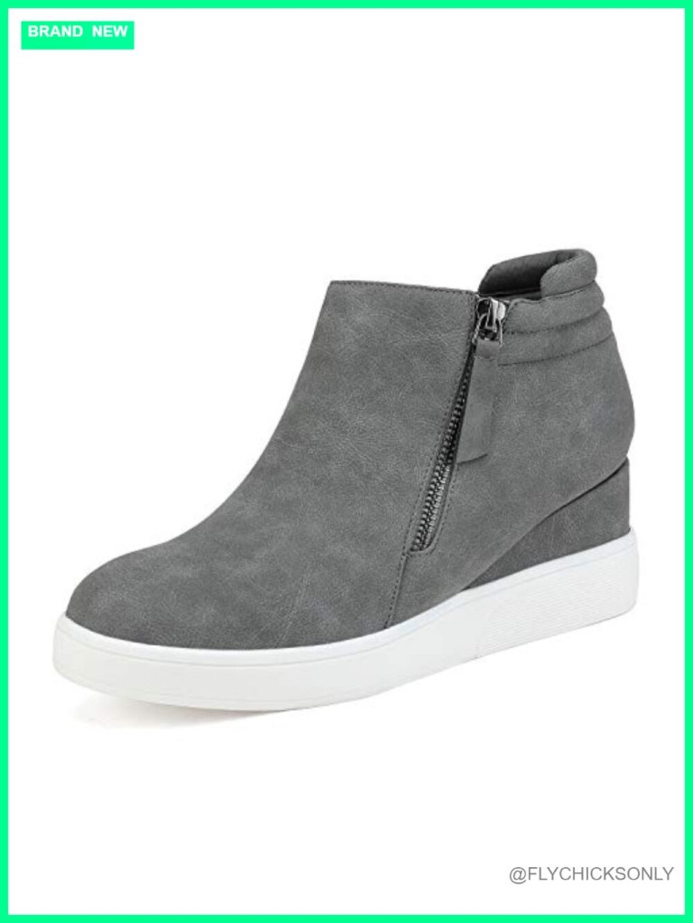 Platform Wedge Sneakers Ankle Booties Faux Leather